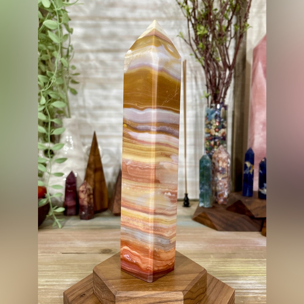 1160 High Grade Ocean Jasper Crystal Tower - Large 7-1/4 Inches Tall - Picture 11 of 12